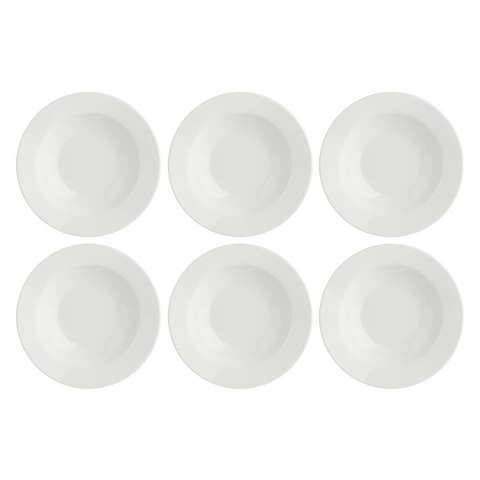 Zestaw 6 talerzy do zupy z rantem Essenziale - Biały, 23 cm