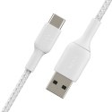 Belkin Kabel Braided USB-C USB-A 3m biały