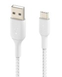 Belkin Kabel Braided USB-C USB-A 3m biały