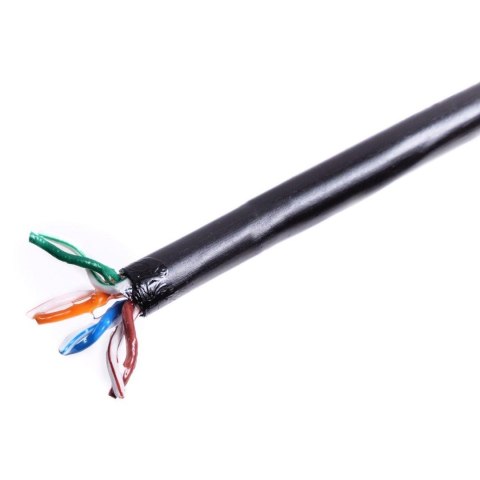 Kabel instalacyjny zewnętrzny żelowany DIGITUS kat.5e, U/UTP, AWG24/1, PE, 100m, czarny