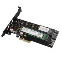 Adapter wewnętrzny Axagon PCIe x4 do M.2 PCI-Express + M.2 SATA + SATA z aktywnym chłodzeniem