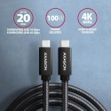 Kabel USB-C 3.2 Gen 2 PD 100W, 5A, 1m czarny Axagon