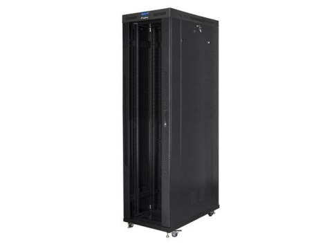 Szafa instalacyjna Rack stojąca 19" 47U 800x1200 czarna drzwi szklane LCD Lanberg (flat pack)