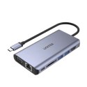 UNITEK HUB USB-C 8W1 USB-C 3.1, PD 100W, D1019B