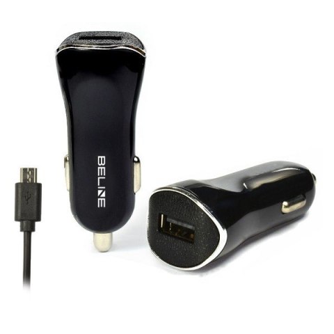 Beline Ładowarka samochodowa USB + microUSB 1A czarna