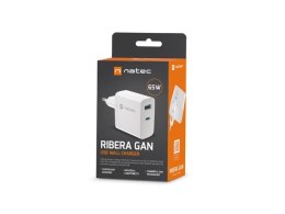 NATEC ŁADOWARKA RIBERA GAN 1X USB-A + 1X USB-C 65W BIAŁA NUC-2144