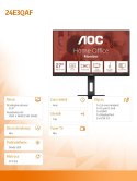 AOC Monitor 24E3QAF 23.8 cali IPS HDMI DP Pivot Głośniki