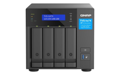 Qnap TVS-h474-PT-8G, Tower, 4 x 2.5"/3.5" SATA , Intel Pentium Gold G7400 2C/4T, 8GB (1x 8GB) DDR4 SODIMM (Max. 128GB), 2 x 2.5G