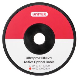 UNITEK KABEL OPTYCZNY HDMI 2.1 Active Optical Cable,8K, 4K120HZ,15M