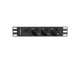 Lanberg Listwa zasilająca Rack PDU 10 cali 1U 3x Schuko 2m 10A czarna C14