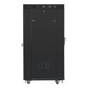 Lanberg Szafa rack stojąca 19 cali 27U 800x1200 czarna drzwi szklane LCD FLAT PACK