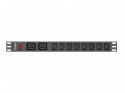 Lanberg Listwa zasilająca Rack PDU 19 cali 1U 16A 2X C19 8X IEC C13 czarny C20