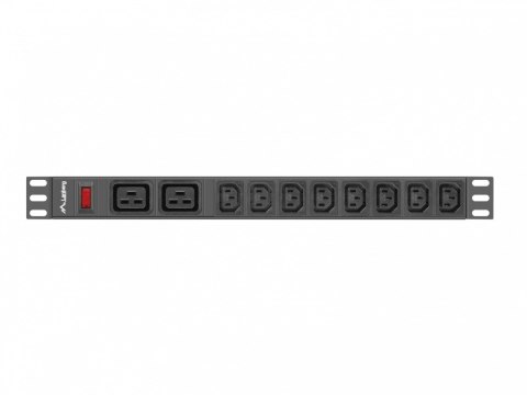 Lanberg Listwa zasilająca Rack PDU 19 cali 1U 16A 2X C19 8X IEC C13 czarny C20