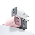 USAMS Ładowarka sieciowa 30W GaN LED USB+USB-C CC229 Fast Charging Biała