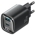 USAMS Ładowarka sieciowa 30W GaN LED USB+USB-C CC229 Fast Charging czarna