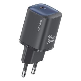 USAMS Ładowarka sieciowa 30W GaN USB-C Fast charging Czarna