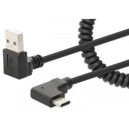 Kabel zasilajacy Manhattan USB-C/A 15W/3A do szybkiego bezpiecznego ładowania