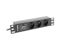 Lanberg Listwa zasilająca Rack PDU 10 cali 1U 3x 230V PL 2m 10A czarna C14