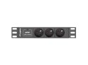 Lanberg Listwa zasilająca Rack PDU 10 cali 1U 3x 230V PL 2m 10A czarna C14