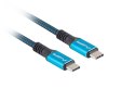 Lanberg Kabel USB-C M/M USB4 0.5m 100W 8K 60HZ czarno-niebieski