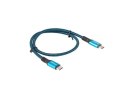 Lanberg Kabel USB-C M/M USB4 0.5m 100W 8K 60HZ czarno-niebieski