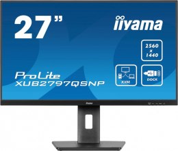 IIYAMA Monitor 27 cali XUB2797QSNP-B1,IPS,QHD,USB-c Dock,KVM,HDMI