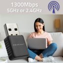 Qoltec Adapter bezprzewodowy Ultra szybki DUAL mini WiFi 2 x 2dBi Standard AC | 1300Mbps