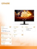 AOC Monitor C27G4ZXE 27 cali Zakrzywiony Fast VA 280Hz HDMIx2 DP