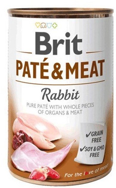 Karma BRIT PATÉ & MEAT z królikiem - mokra karma dla psa 400g