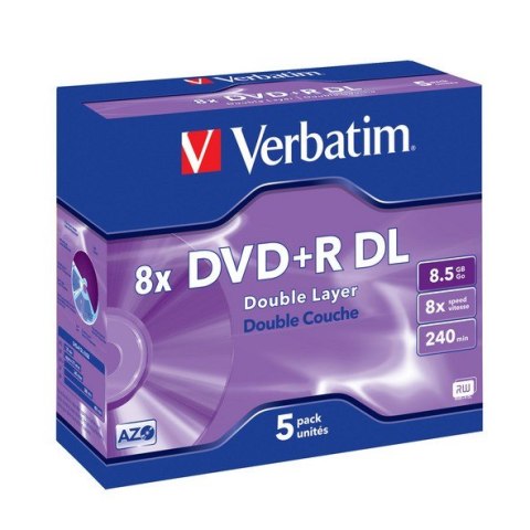 Verbatim DVD+R (8x) 8.5GB DoubleLayer 5P JC 43541