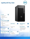 Dell Komputer Optiplex Plus MT/Core i7-14700/8GB/512GB SSD/Integrated/DVD RW/Wireless Kb & Mouse/W11Pro/vPro