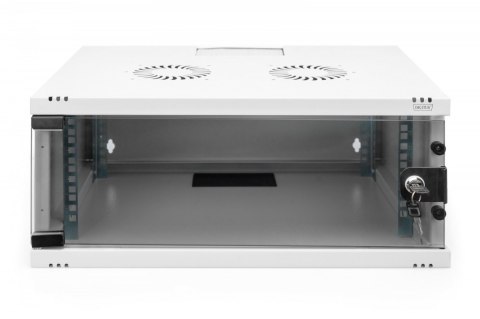 Digitus Szafa sieciowa wisząca 19" 4U, SOHO 241 x 540 x 400 mm, nośność 60kg, drzwi szyba, niezłożona, Szara