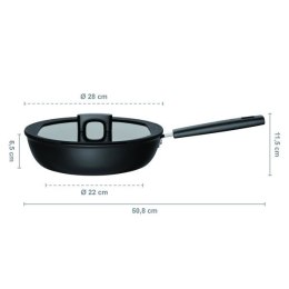 Fiskars Patelnia z pokrywką Hard Face 1052232 28cm