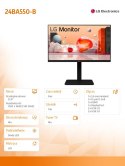 LG Electronics Monitor 24BA550-B 23.8 cala IPS Full HD 100Hz