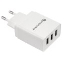 EverActive Ładowarka sieciowa 3x USB 3,4A Iq smart charging Biała