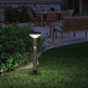 Solarna lampa LED z czujnikiem Maclean, czarna, IP44, 3 tryby świecenia, bateria Li-ion 18650 3,7V 1200 mAh, wbijana, MCE465 B