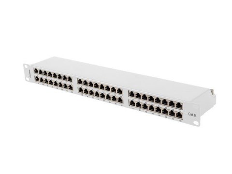 PATCH PANEL 48 PORT 1U 19" KAT.6 FTP EKRANOWANY SZARY LANBERG