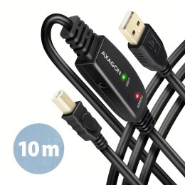 Aktywny kabel połączeniowy/wzmacniacz USB 2.0 A-M -> B-M 10 m czarny Axagon