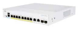 Cisco CBS250-8P-E-2G-EU łącza sieciowe Zarządzany L2/L3 Gigabit Ethernet (10/100/1000) Srebrny