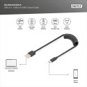 Digitus Kabel spiralny USB A/USB C, USB 2.0, PD 60W, max. 1m Czarny