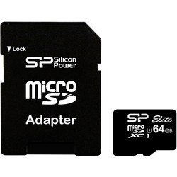 Silicon Power Karta pamięci microSDXC Elite 64GB CL10/UHS-1 100/80 MB/s Elite + adapter