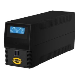 Zasilacz awaryjny UPS ORVALDI i650 LCD USB (4xIEC) line-interactive