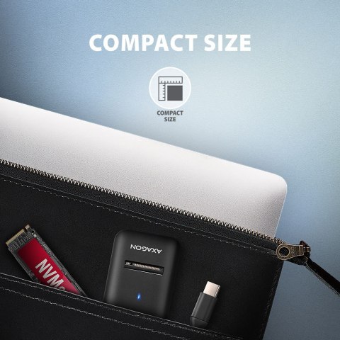 AXAGON ADM2-CM Adapter USB3.2 Gen 2 M.2 NVMe/SATA SSD 10cm USB-C cable