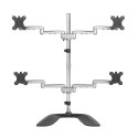 StarTech.com ARMQUADSS uchwyt / stojak do monitorów 81,3 cm (32") Biurko Czarny, Srebrny