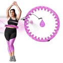 Hula hop plus size z wypustkami i obciążnikiem HMS HHW12 fioletowy