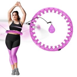 Hula hop plus size z wypustkami i obciążnikiem HMS HHW12 fioletowy