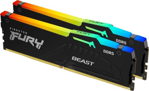 Pamięć RAM Kingston Fury Beast Black RGB 64GB (2x32GB) DDR5 6000MHz