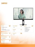 AOC Monitor 24P3CV 23.8 cali IPS HDMI DP USB-C Pivot