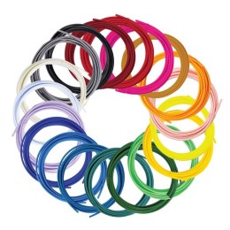 3Doodler Filament FLOW 20 PLA 20 Farben Nachfüllpack Kwas polimlekowy (PLA) Czarny, Niebieski, Ciemny Zielony, Ciemno różowy, Zł