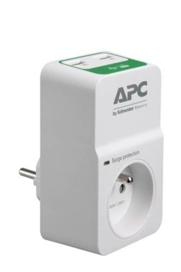 APC PM1WU2-FR ochrona przeciwprzepięciowa Biały 1 x gniazdo sieciowe 230 V